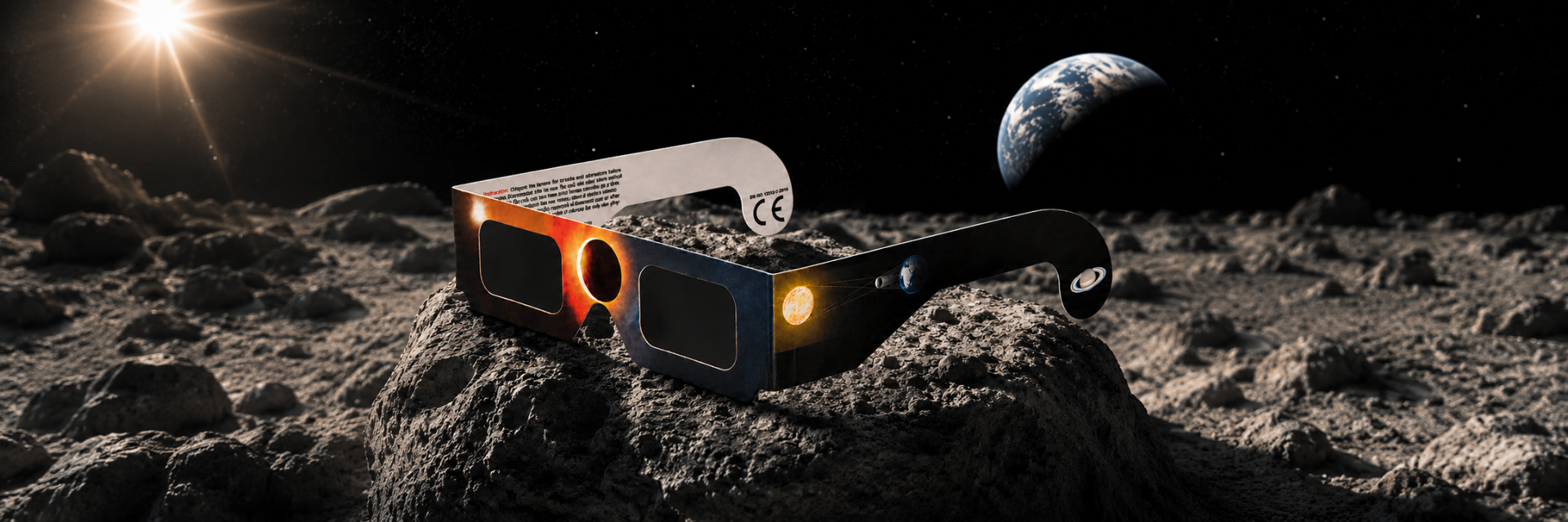 Moon and Earth eclipse glasses design