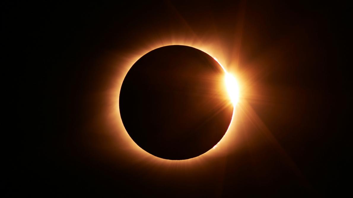 Close-up of a total solar eclipse