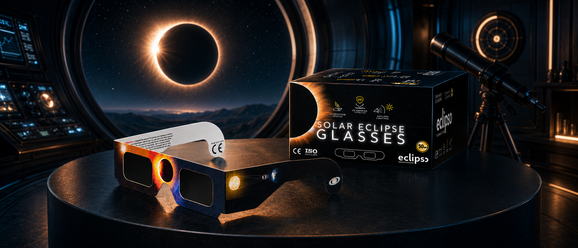 Eclipso glasses with packaging